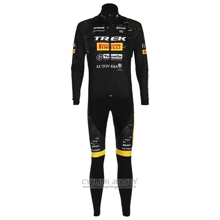 2020 Cycling Jersey Trek Selle San Marco Black Long Sleeve And Bib Tight